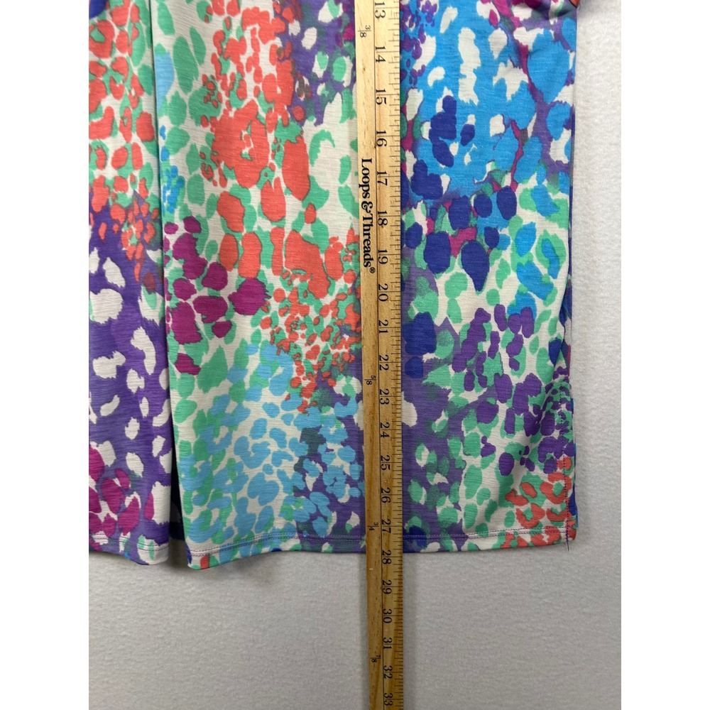 Boho Eclectic Dear Scarlett Womens XL Multi Abstract Animal Print V-Neck Blouse - Picture 6 of 9